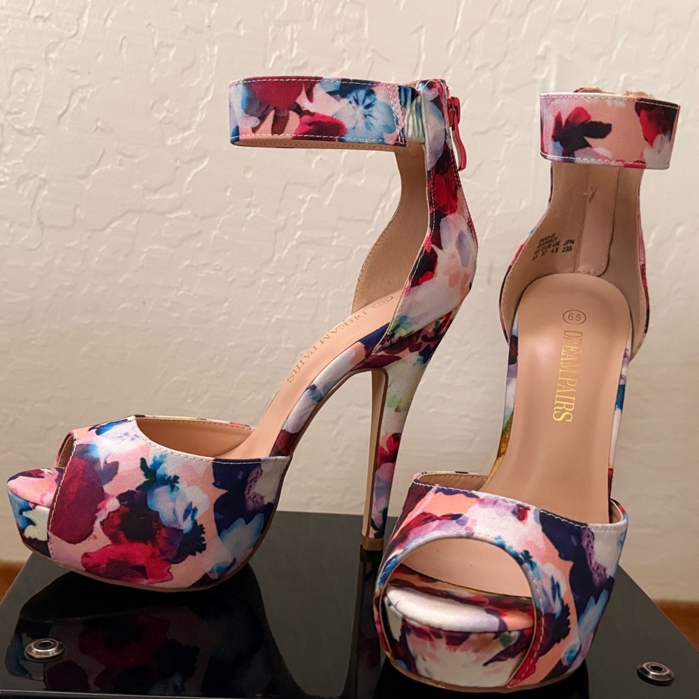Colorful Floral High Heels